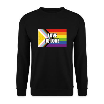 Intersex Inclusive Pride Progress Pride Flag - Unisex Sweatshirt - black - Front - Alina (178cm) & Michal (187cm)