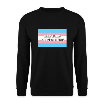 Trans Pride TRANS RIGHTS ARE HUMAN RIGHTS - Unisex Sweatshirt - black - Front - Alina (178cm) & Michal (187cm)