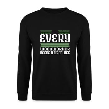 chop wood carpenter joke quote - Unisex Sweatshirt - black - Front - Alina (178cm) & Michal (187cm)