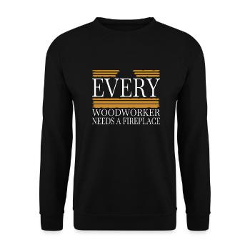 carpentry quote happy lumberjack lumberman - Unisex Pullover - Schwarz - Vorne - Alina (178cm) & Michal (187cm)