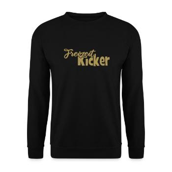 Freizeitkicker - Kicker Freizeit Fußball Fussball - Unisex Pullover - Schwarz - Vorne - Alina (178cm) & Michal (187cm)