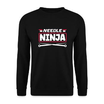 Acupuncture Acupuncture Aiguille Ninja - Sweat-shirt Unisexe - noir - Devant - Alina (178cm) & Michal (187cm)