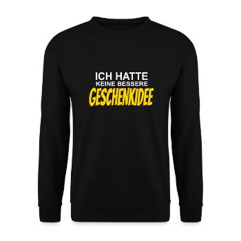 Beste Geschenkidee - Unisex Pullover - Schwarz - Vorne - Alina (178cm) & Michal (187cm)