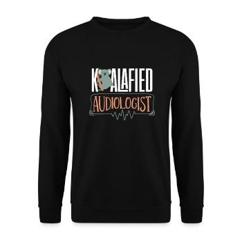 Pediatric Audiologist Audiology Koalafied - Unisex Sweatshirt - black - Front - Alina (178cm) & Michal (187cm)