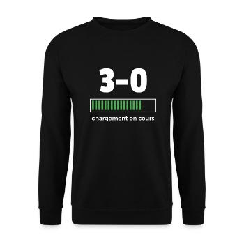 3 zéro - Sweat-shirt Unisexe - noir - Devant - Alina (178cm) & Michal (187cm)