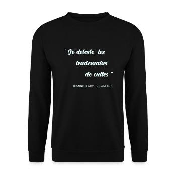 Je déteste les lendemains de cuites - Sweat-shirt Unisexe - noir - Devant - Alina (178cm) & Michal (187cm)