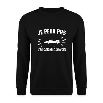 je peux pas j'ai caisse à savon - Sweat-shirt Unisexe - noir - Devant - Alina (178cm) & Michal (187cm)