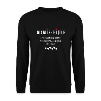 Mamie-fique mamie magnifique - Sweat-shirt Unisexe - noir - Devant - Alina (178cm) & Michal (187cm)