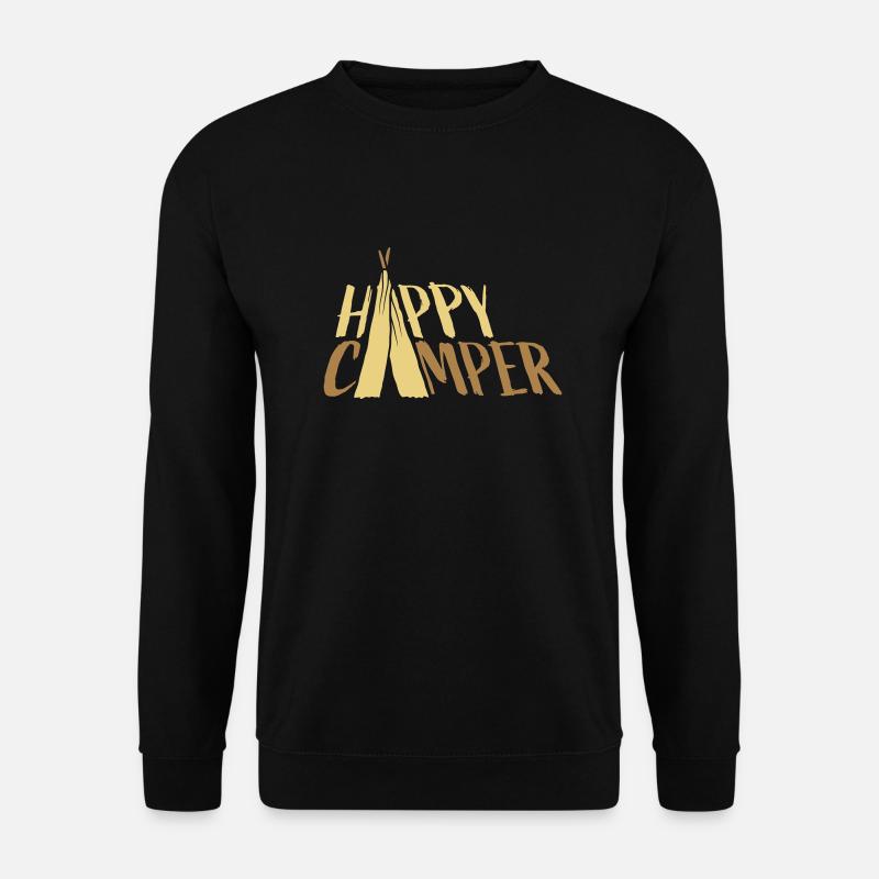 Tent Design Happy Camper - Unisex Sweatshirt - black
