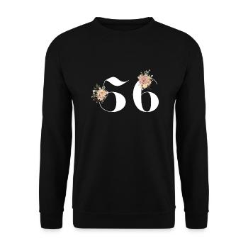 56th anniversary flowers (Gift of 56 years) - Unisex Sweatshirt - black - Front - Alina (178cm) & Michal (187cm)