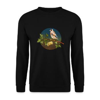 Bunter Vogel - Unisex Pullover - Schwarz - Vorne - Alina (178cm) & Michal (187cm)