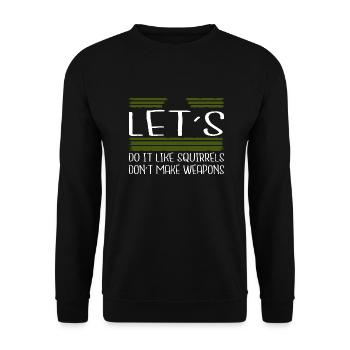 1960s fun funny dictons flower power green joke - Sweat-shirt Unisexe - noir - Devant - Alina (178cm) & Michal (187cm)