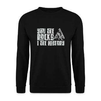 Arrowhead Hunting Arrowhead Collector - Unisex Sweatshirt - black - Front - Alina (178cm) & Michal (187cm)
