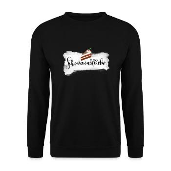 Schwarzwaldliebe mit Schwarzwälder Kirschtorte - Unisex Pullover - Schwarz - Vorne - Alina (178cm) & Michal (187cm)