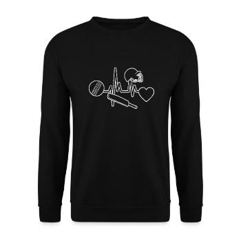 Cricket Slogan Cricket Fan Team Cricket Gift - Unisex Sweatshirt - black - Front - Alina (178cm) & Michal (187cm)