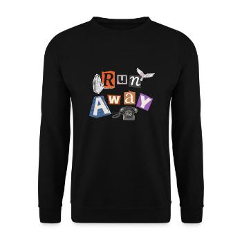 Lauf weg - Unisex Pullover - Schwarz - Vorne - Alina (178cm) & Michal (187cm)