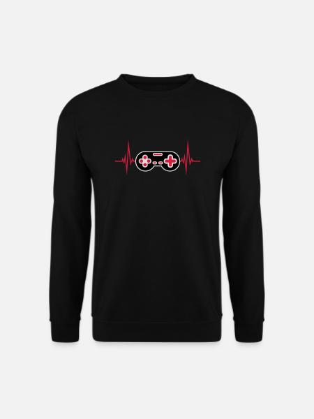 Pulse Heartbeat Retro Gamer - Unisex Sweatshirt - black