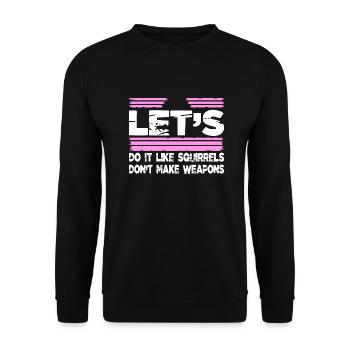 geek funny sayings flower power present idea love - Unisex Pullover - Schwarz - Vorne - Alina (178cm) & Michal (187cm)