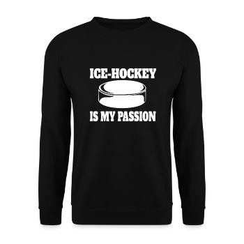 Eishockey Eishockeyteam Geschenk Wintersport - Unisex Pullover - Schwarz - Vorne - Alina (178cm) & Michal (187cm)