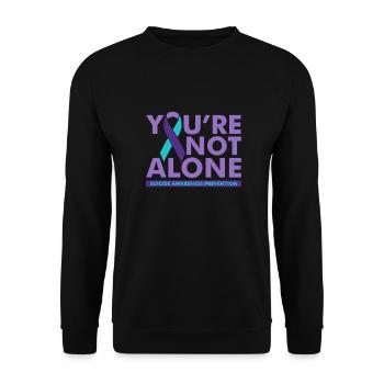 Sie sind nicht allein Suizidbewusstsein - Unisex Pullover - Schwarz - Vorne - Alina (178cm) & Michal (187cm)
