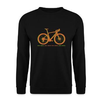 Gravel Bike Orange Rennrad Fahrrad Geschenk lustig - Unisex Pullover - Schwarz - Vorne - Alina (178cm) & Michal (187cm)