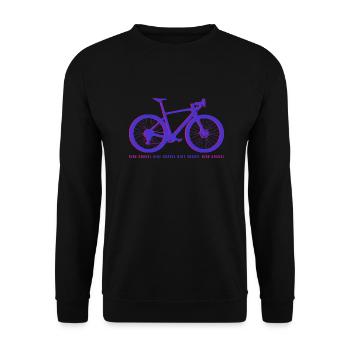 Gravel Bike Lila Rennrad Fahrrad lustiges Geschenk - Unisex Pullover - Schwarz - Vorne - Alina (178cm) & Michal (187cm)