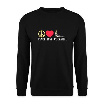 Cockatiel Cockatiel Cockatoo Perroquet Oiseau Cadeau - Sweat-shirt Unisexe - noir - Devant - Alina (178cm) & Michal (187cm)