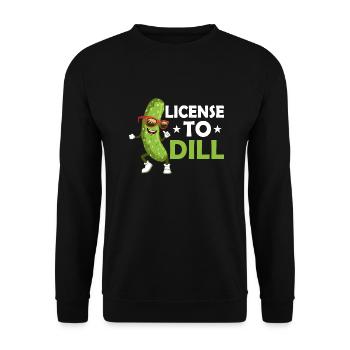 License To Dill Cucumber Pickle - Unisex Pullover - Schwarz - Vorne - Alina (178cm) & Michal (187cm)