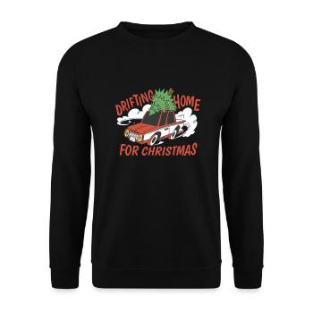 Drifting Home For Christmas Lustiges Weihnachten - Unisex Pullover - Schwarz - Vorne - Alina (178cm) & Michal (187cm)