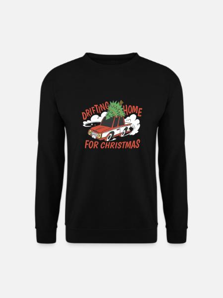 Drifting Home For Christmas Lustiges Weihnachten - Unisex Pullover - Schwarz