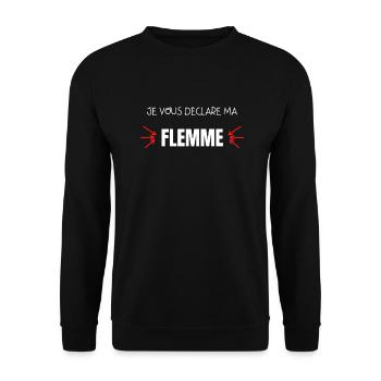 je vous déclare ma flemme - Sweat-shirt Unisexe - noir - Devant - Alina (178cm) & Michal (187cm)
