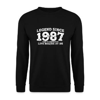 Legend Since 1987 36 Year of Perfection - 36th - Unisex Sweatshirt - black - Front - Alina (178cm) & Michal (187cm)