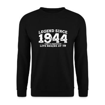 Légende depuis 1944 79 Année de Perfection - 79ème - Sweat-shirt Unisexe - noir - Devant - Alina (178cm) & Michal (187cm)