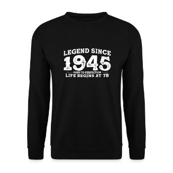 Légende depuis 1945 78 Année de Perfection - 78ème - Sweat-shirt Unisexe - noir - Devant - Alina (178cm) & Michal (187cm)