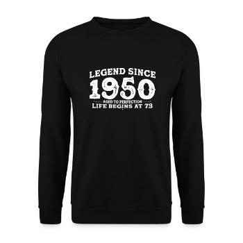 Légende depuis 1950 73 Année de Perfection - 73ème - Sweat-shirt Unisexe - noir - Devant - Alina (178cm) & Michal (187cm)
