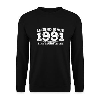 Legend Since 1991 32 Year of Perfection - 32nd - Unisex Sweatshirt - black - Front - Alina (178cm) & Michal (187cm)