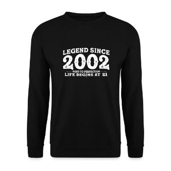 Légende depuis 2002 21 Année de Perfection - 21ème - Sweat-shirt Unisexe - noir - Devant - Alina (178cm) & Michal (187cm)