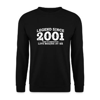 Légende depuis 2001 22 ans de perfection - 22ème - Sweat-shirt Unisexe - noir - Devant - Alina (178cm) & Michal (187cm)