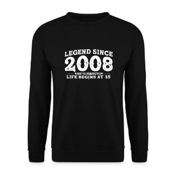 Legende seit 2008 15 Jahre Perfektion - 15. - Unisex Pullover - Schwarz - Vorne - Alina (178cm) & Michal (187cm)