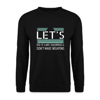 gift idea funky geek happy sayings present idea - Unisex Sweatshirt - black - Front - Alina (178cm) & Michal (187cm)