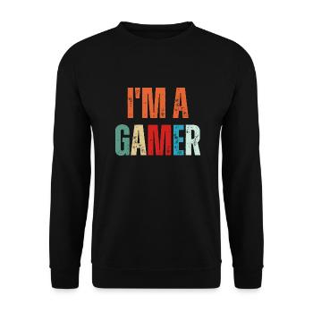 I'm A Gamer - Gaming Quote - Unisex Sweatshirt - black - Front - Alina (178cm) & Michal (187cm)