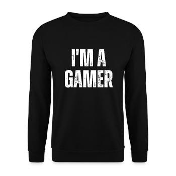 I'm A Gamer - Gaming Quote - Unisex Sweatshirt - black - Front - Alina (178cm) & Michal (187cm)