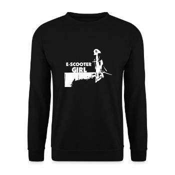 E-Scooter E-Roller Scooter - Unisex Sweatshirt - black - Front - Alina (178cm) & Michal (187cm)