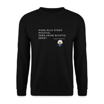 Nimm nichts ernst - Unisex Pullover - Schwarz - Vorne - Alina (178cm) & Michal (187cm)