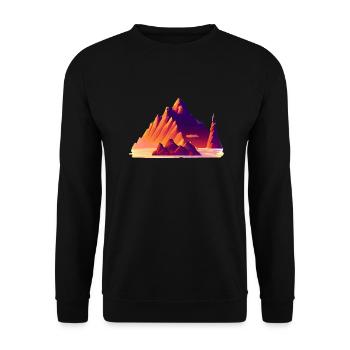Bergwandern Wanderung Wandern Bergwanderer - Unisex Pullover - Schwarz - Vorne - Alina (178cm) & Michal (187cm)