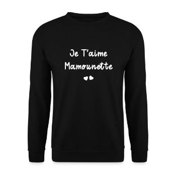 je t'aime Mamounette - Sweat-shirt Unisexe - noir - Devant - Alina (178cm) & Michal (187cm)