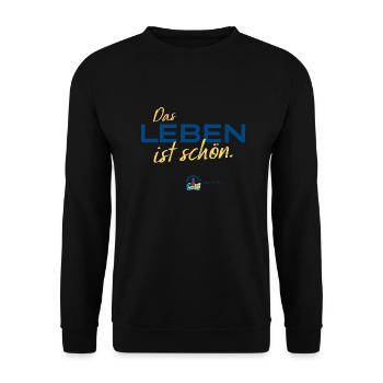 Ostseeweg LEBEN Tee 2023 Hell - Unisex Pullover - Schwarz - Vorne - Alina (178cm) & Michal (187cm)