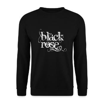 Typografie der wilden schwarzen Rose - Unisex Pullover - Schwarz - Vorne - Alina (178cm) & Michal (187cm)