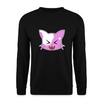 Cœur chat riant - Sweat-shirt Unisexe - noir - Devant - Alina (178cm) & Michal (187cm)