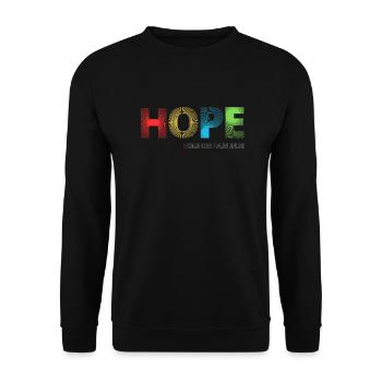 HOPE Hold On Pain Ends - Unisex Pullover - Schwarz - Vorne - Alina (178cm) & Michal (187cm)
